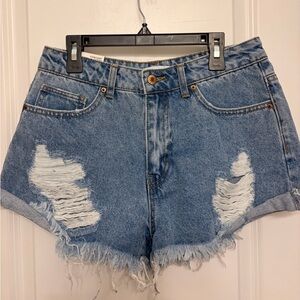 Forever 21 Blue Distressed Jean Shorts